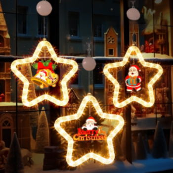 Christmas Pendant Decoration Christmas Atmosphere Led Lights Led Christmas Star Light Decoration For Window Door For Holiday