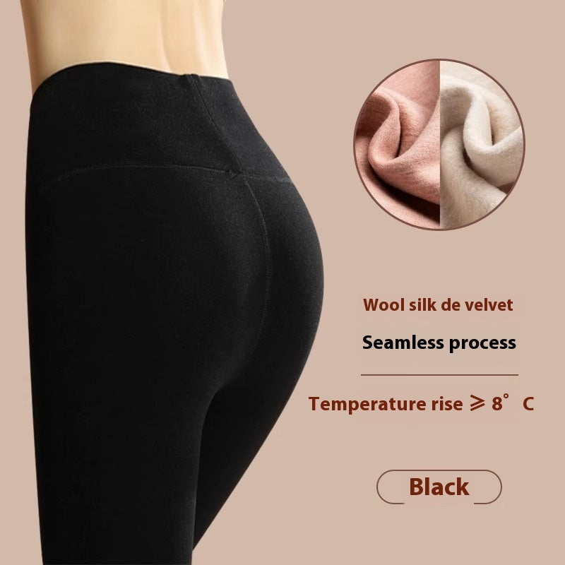 Winter Warm Cashmere Leggings – High-Waist Slim Fit